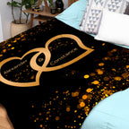 Custom Name Blanket Personalized Lover Blanket Couple Gifts Golden Blanket
