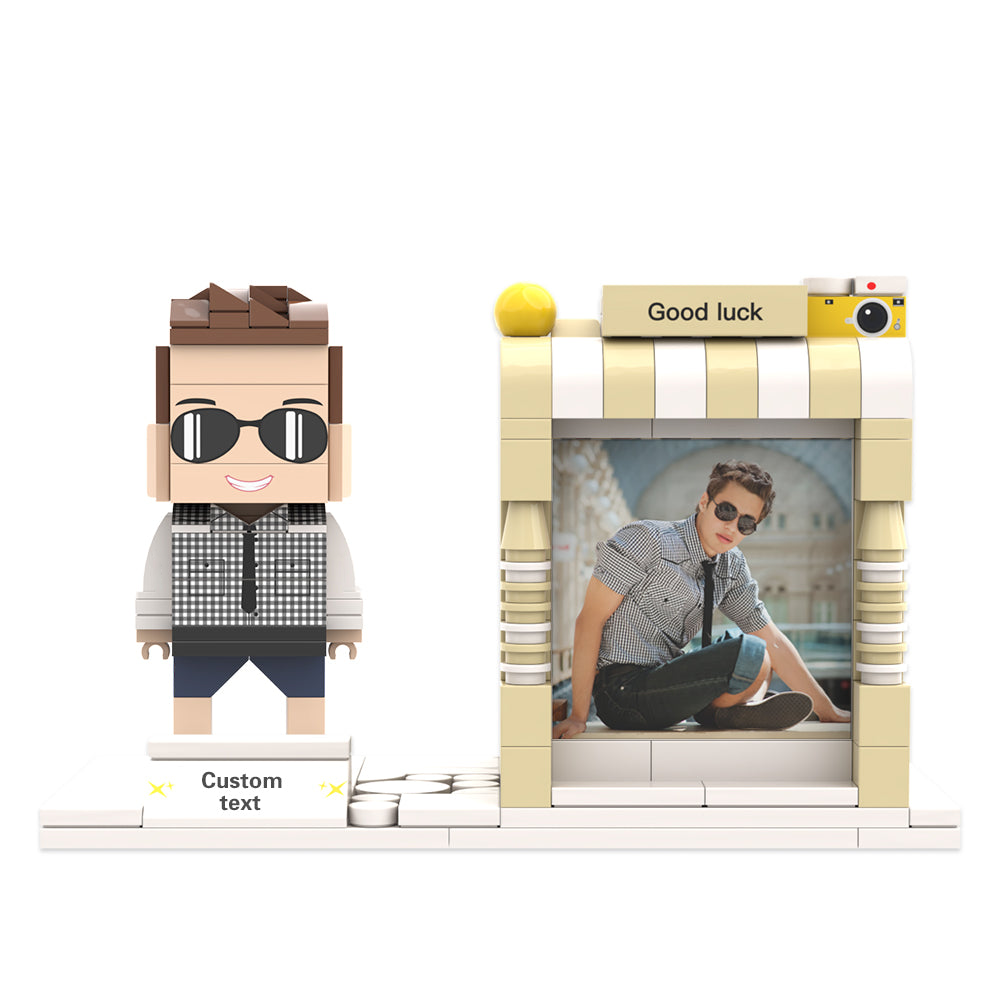 Custom Brick Figures Pen Holder Personalized Brick Figures and Pen Holder Custom Photo & Name Pen Holder