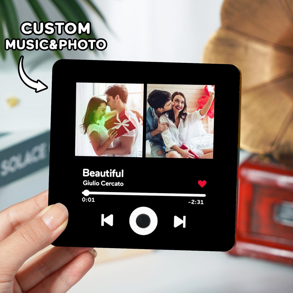 Personalized Photo Music Fridge Magnet Can Play Songs Gifts for Her