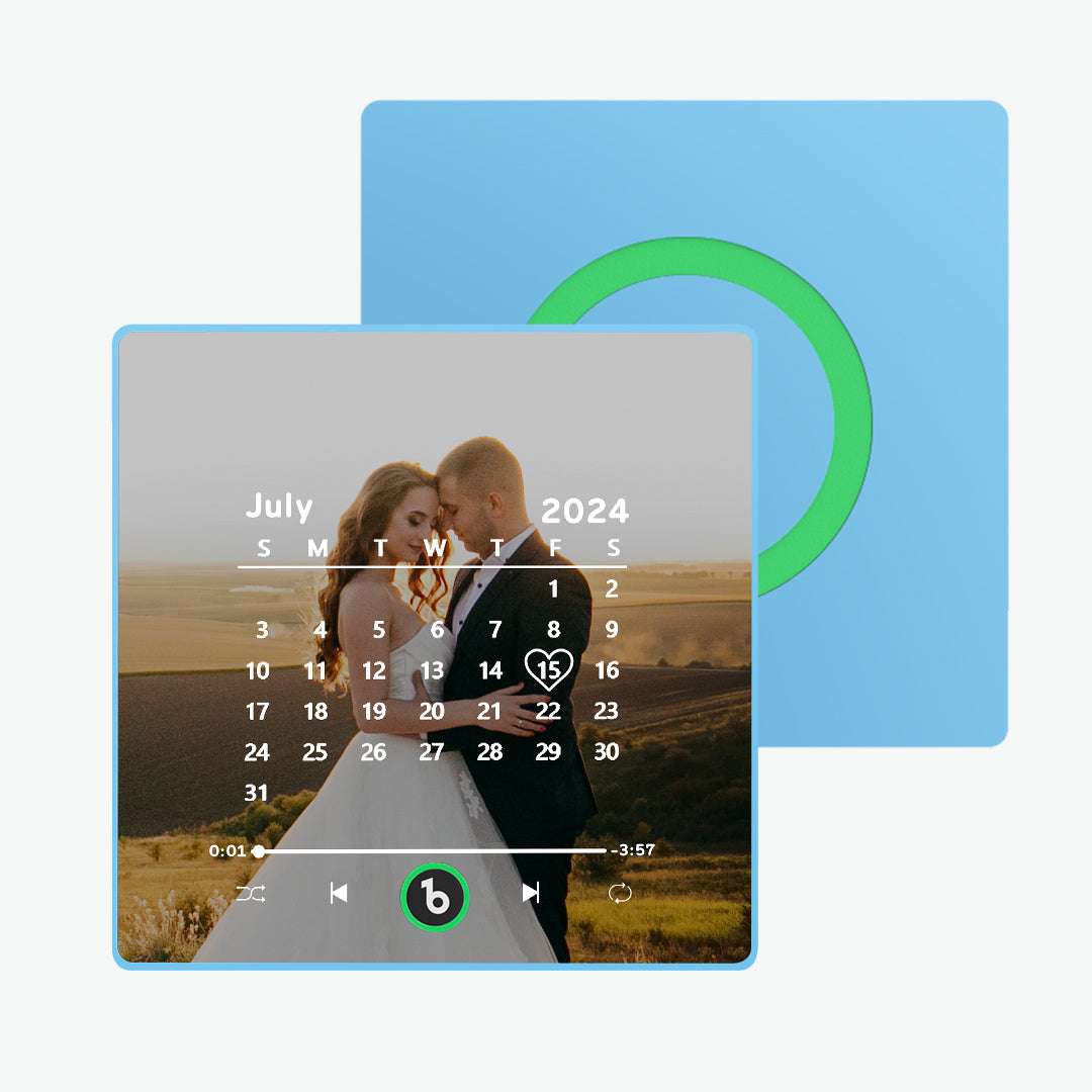 FridgeBeats Framed Custom Music Fridge Magnet New 4.0 Upgrade Colorful Frame Personalized Calendar Fridge Magnet with Photo Wedding Gift