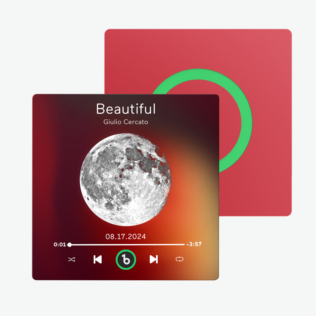 FridgeBeats Frameless Custom Music Fridge Magnet New 4.0 Upgrade with Moon Phrase Album Fridge Magnet Wall Photo Sticker Music Movement