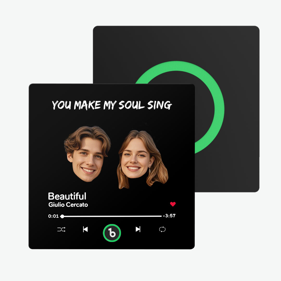 FridgeBeats Frameless Custom Music Fridge Magnet Custom Face Text Fridge Magnet Album Fridge Magnet Music Wall Photo Sticker Gift for Couple