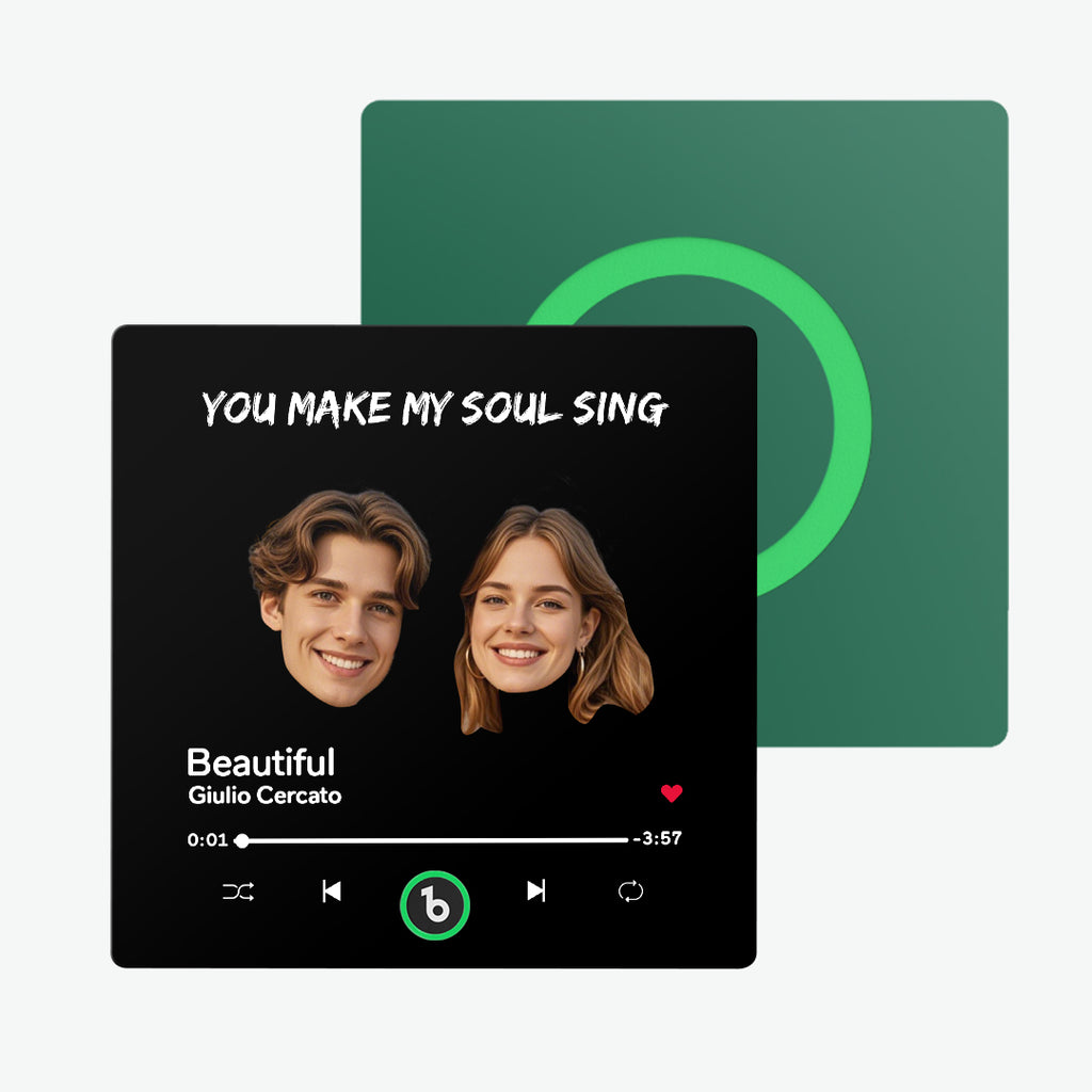 FridgeBeats Frameless Custom Music Fridge Magnet Custom Face Text Fridge Magnet Album Fridge Magnet Music Wall Photo Sticker Gift for Couple