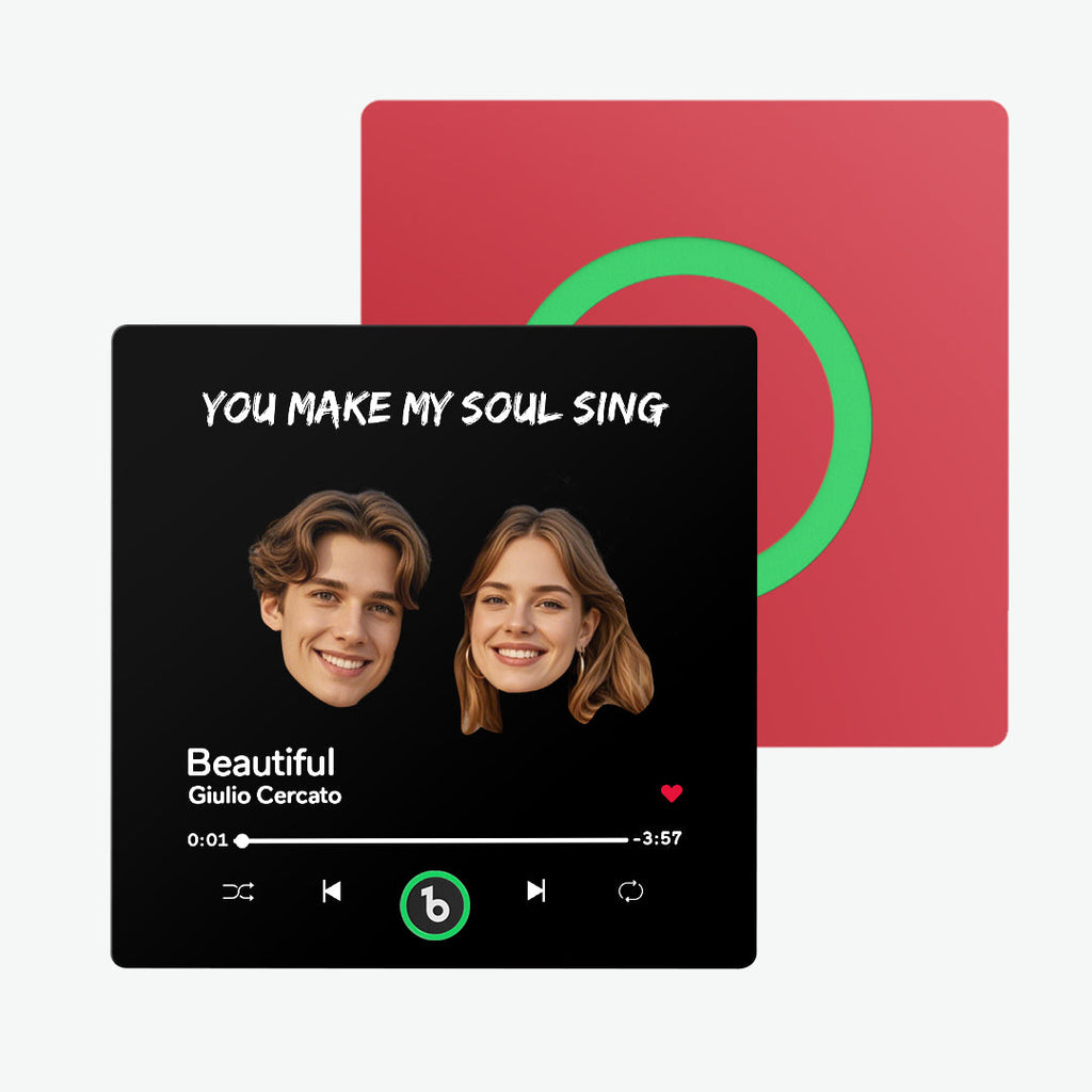 FridgeBeats Frameless Custom Music Fridge Magnet Custom Face Text Fridge Magnet Album Fridge Magnet Music Wall Photo Sticker Gift for Couple