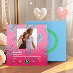 FridgeBeats Frameless 4.0 Personalized Blue Love Heart Pattern Music Fridge Magnet Valentines Gift Music Wall Photo Sticker Music Movement