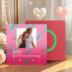 FridgeBeats Frameless 4.0 Personalized Blue Love Heart Pattern Music Fridge Magnet Valentines Gift Music Wall Photo Sticker Music Movement