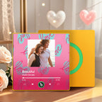 FridgeBeats Framed 4.0 Personalized Blue Love Heart Pattern Music Fridge Magnet Valentines Gift Music Wall Photo Sticker Music Movement