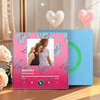 FridgeBeats Framed 4.0 Personalized Blue Love Heart Pattern Music Fridge Magnet Valentines Gift Music Wall Photo Sticker Music Movement