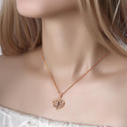 Cutsom Angel Wings Heart Locket Necklacewith Engraving