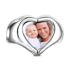 Custom Fingers Heart Photo Charm S925 Silver
