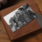 Custom Photo Wallet Insert Card Black