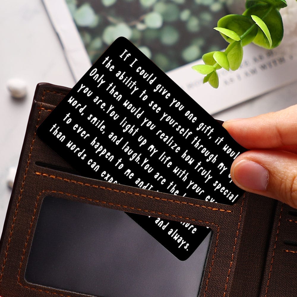 custom engraved wallet card slim pocket keepsake gift for boyfriend