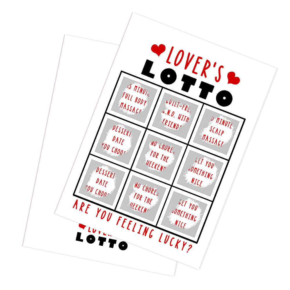 Lover's Lotto Scratch Card Valentine's Day Surprise Funny Scratch off Card Gift