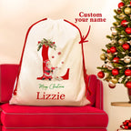 Personalised Santa Sack Christmas Gift Bag with Drawstring Large Christmas Sacks for Party Decorations