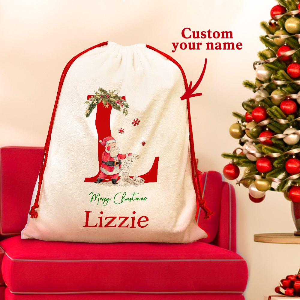 Personalised Santa Sack Christmas Gift Bag with Drawstring Large Christmas Sacks for Party Decorations