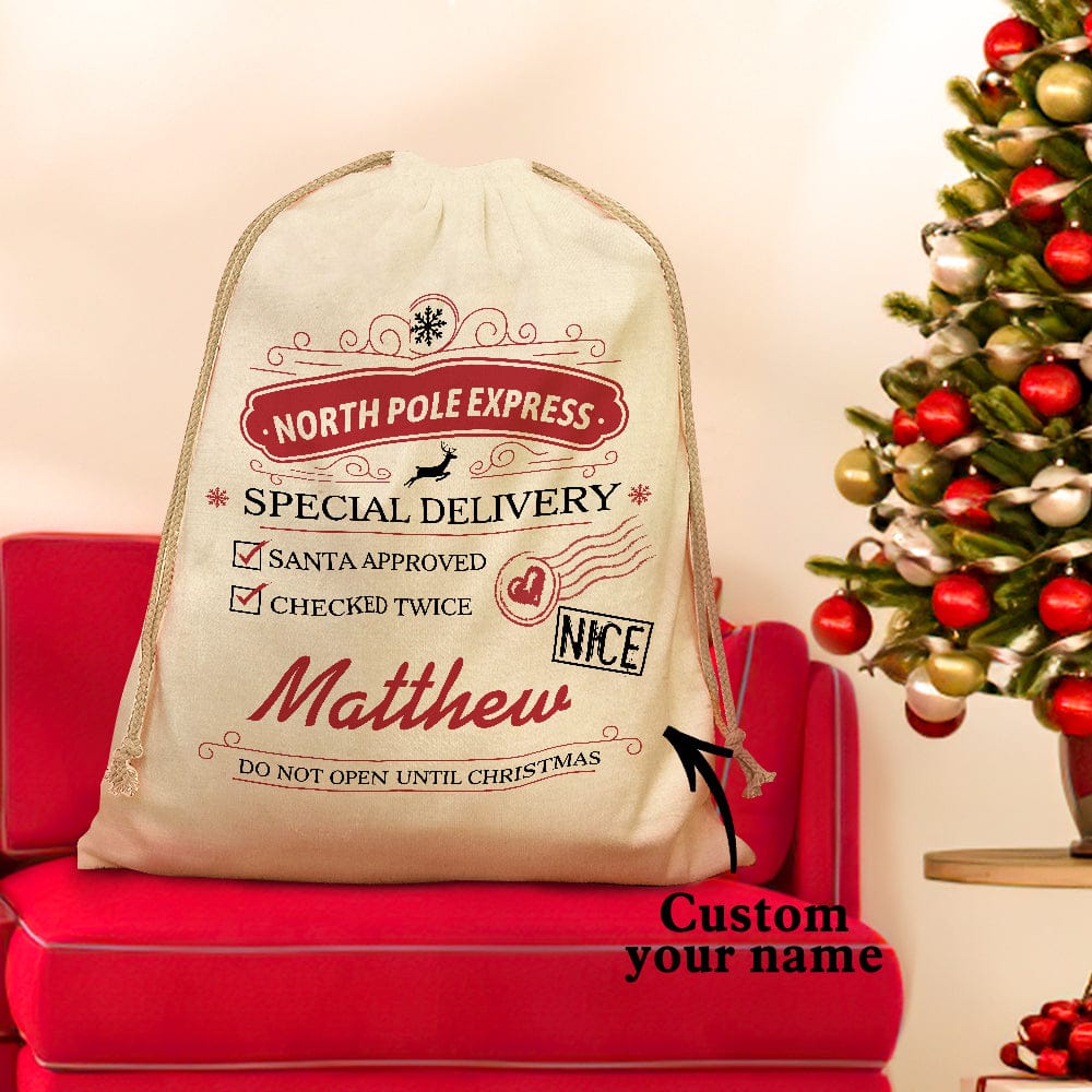 Personalised Large Santa Sack Special Delivery From Santa Christmas Gift Bag for Kids