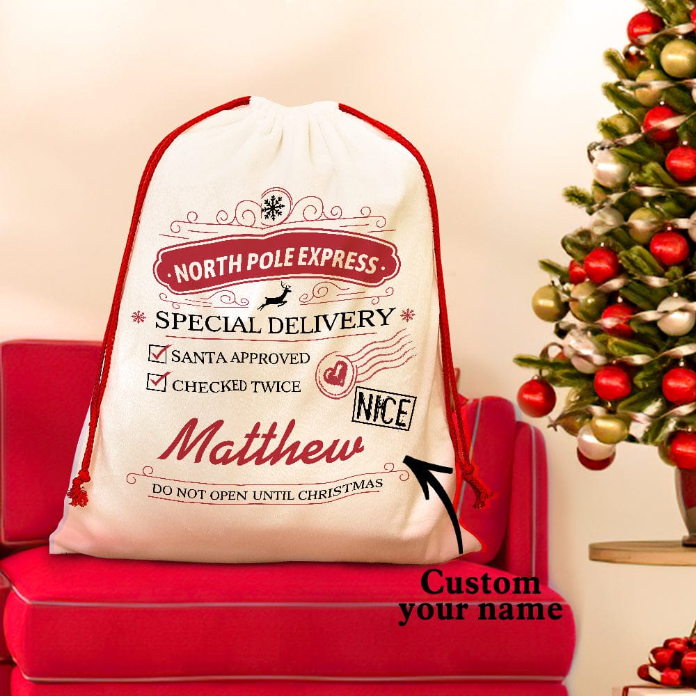 Personalised Large Santa Sack Special Delivery From Santa Christmas Gift Bag for Kids