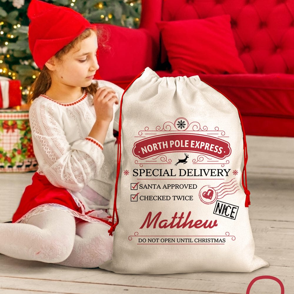 Personalised Large Santa Sack Special Delivery From Santa Christmas Gift Bag for Kids