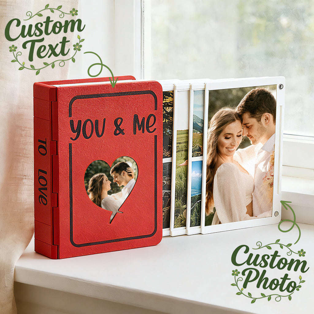 Album with 3D Printing Books with Covers and Spines Expandable Design Custom Gift for Husband with Personalized Photo