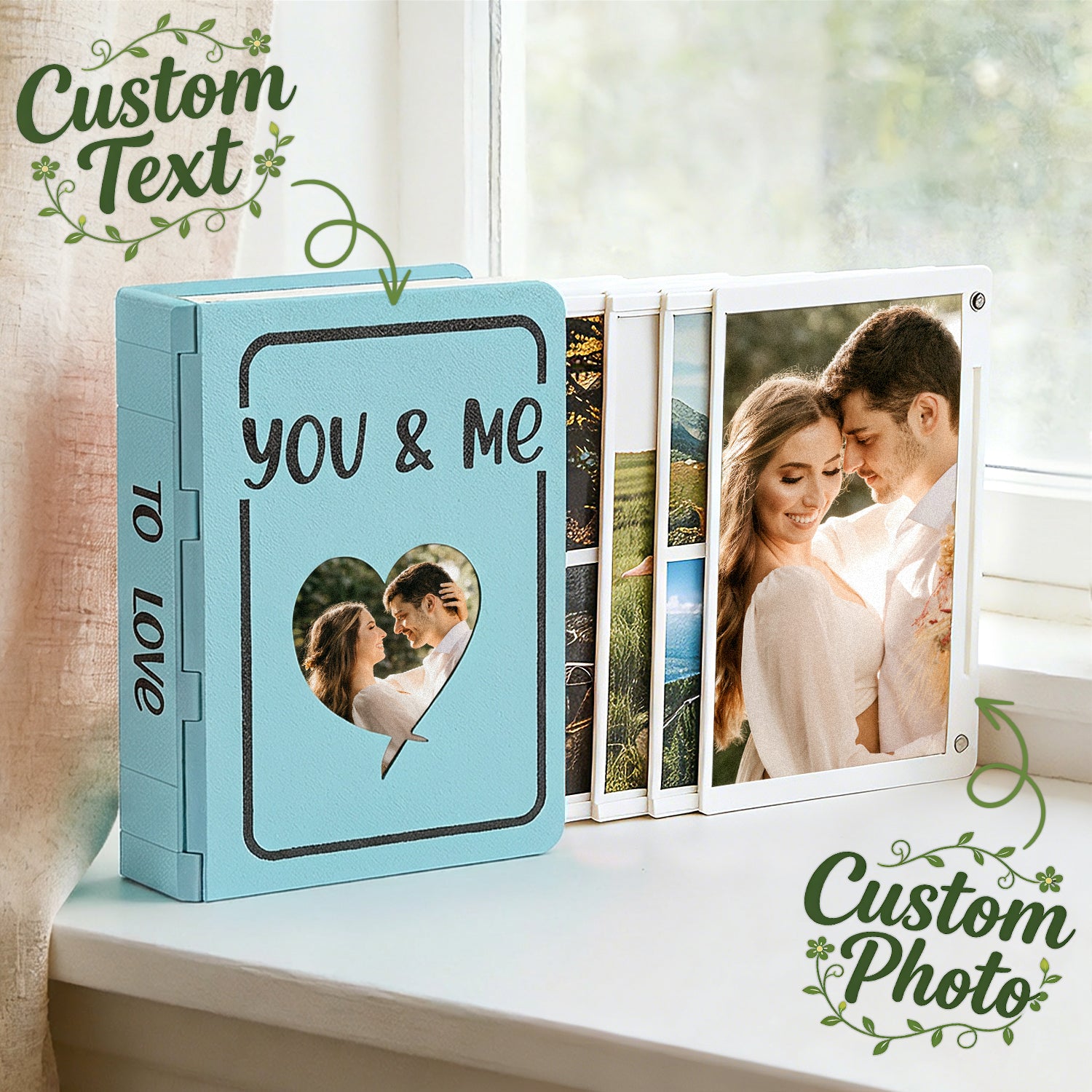 Album with 3D Printing Books with Covers and Spines Expandable Design style Custom Gift Anniversary Surprise present for him