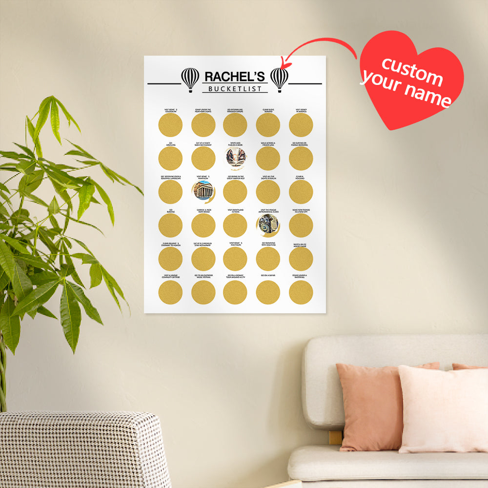 Personalised Scratch off Bucket list Custom Scratch off Poster Wedding Gift for Couple