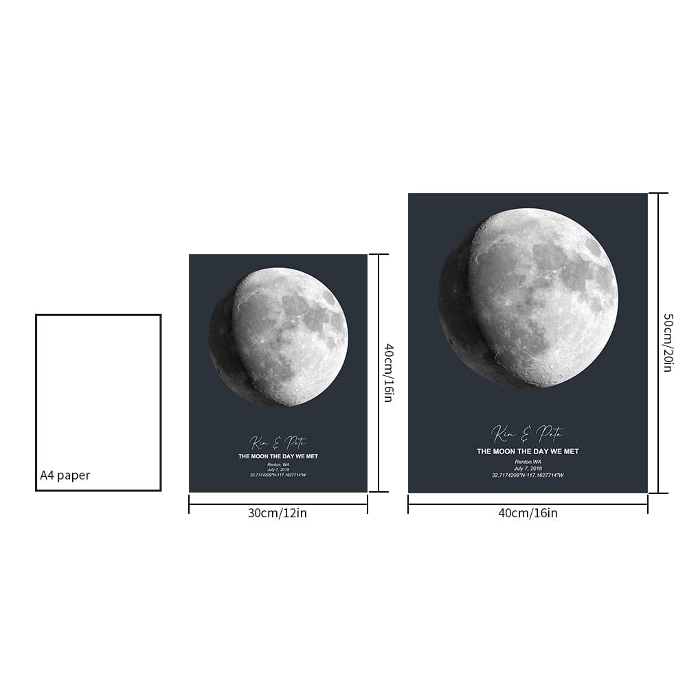 Custom Moon Phase Poster Gift for Anniversary