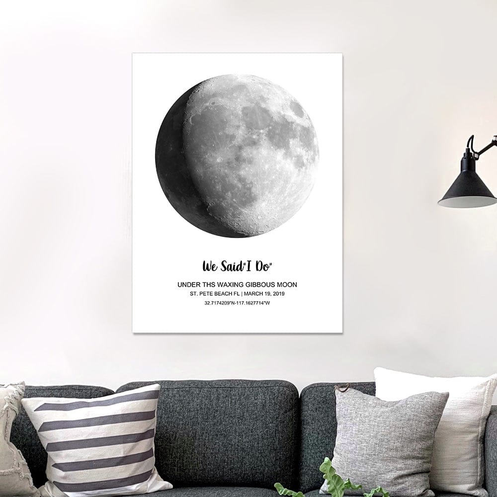 Custom Moon Phase Poster Gift for Anniversary