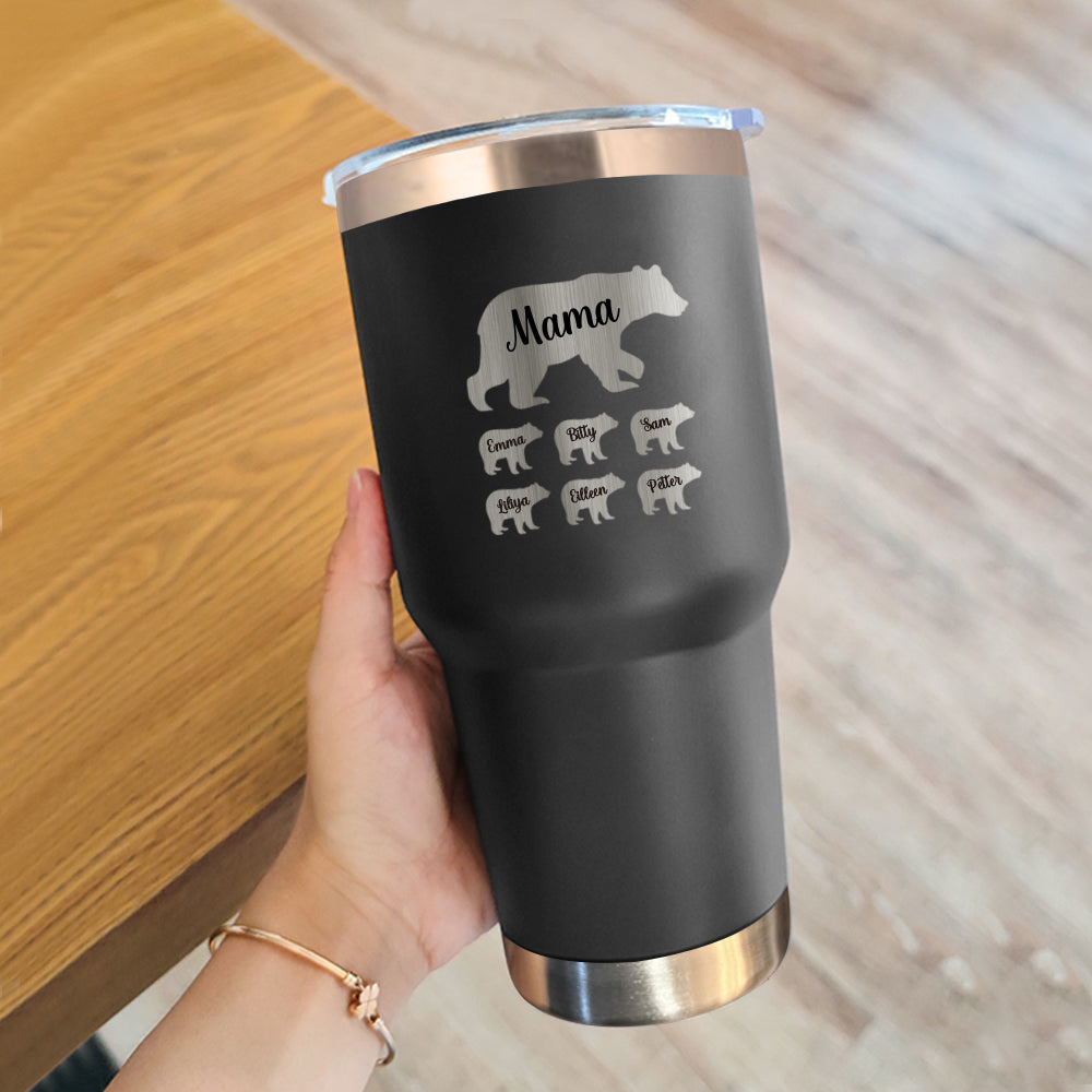 Personalized Mama Bear Tumbler Travel Mug Gift for Mother's Day Gift for Mom Grandma