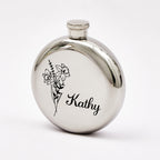 Personalized Name Flask with Birth Flower Custom Flask Gift for Bridesmaid Bachelorette Friends