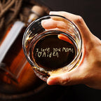 Personalized Text Whisky Glass Wedding Gift - Customized Glassware for Couples