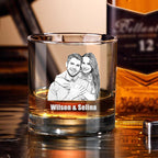 Personalized Text Whisky Glass Wedding Gift - Customized Glassware for Couples