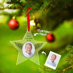 star shaped decoration personalized photo with name acrylic christmas remembrance