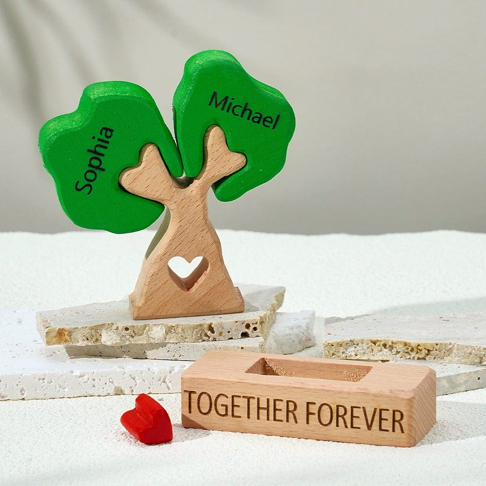 Holz-stammbaum-puzzle Mit Individuellen Namen, Heimdekoration, Einweihungsgeschenke