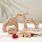 personalisiertes elefanten familienpuzzle holz namens andenken fürs kinderzimmer familien andenken