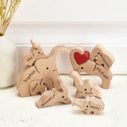 personalisiertes elefanten familienpuzzle holz namens andenken fürs kinderzimmer mit namen geschenk für frischgebackene
