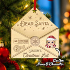 Personalized 3D Letter To Santa Wooden Ornament Christmas Gift For Little Ones