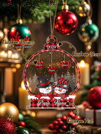 Personalized Snowman Christmas Ornament with Family Name Snowball Ornament Gift for Family