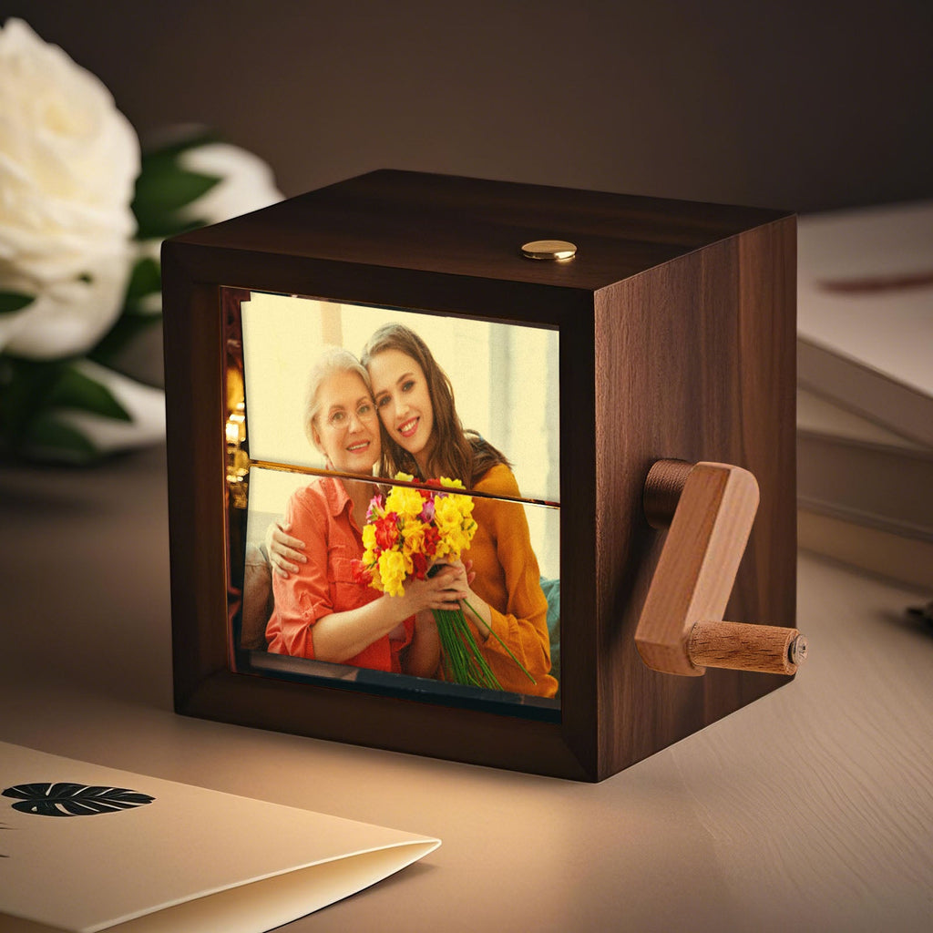 Custom 16 Photos Music Flipbook Frame Animation Machine Detachable Photos Mechanical Hand-cranked Photo Album