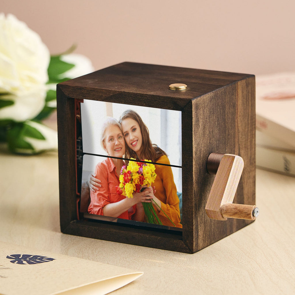 Custom 16 Photos Music Flipbook Frame Animation Machine Detachable Photos Mechanical Hand-cranked Photo Album