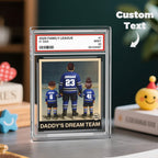 Personalized Acrylic Block Plaque Hockey No. 1 Dad Man & Kids Trading Card Style Father's Day Gifts Birthday Gift