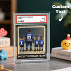 Personalized Acrylic Block Plaque Hockey No. 1 Dad Man & Kids Trading Card Style Father's Day Gifts Birthday Gift