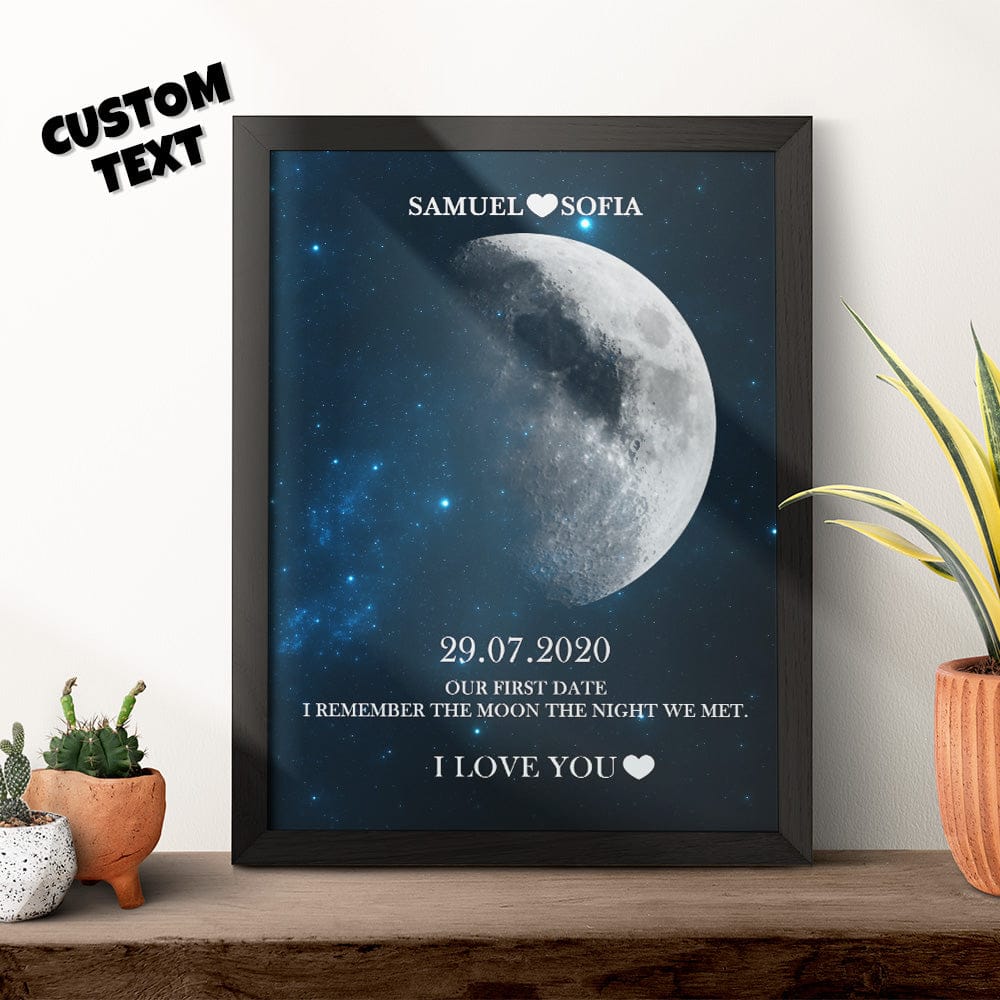 Custom Moon Phase Print Frame Anniversary Gifts for Her