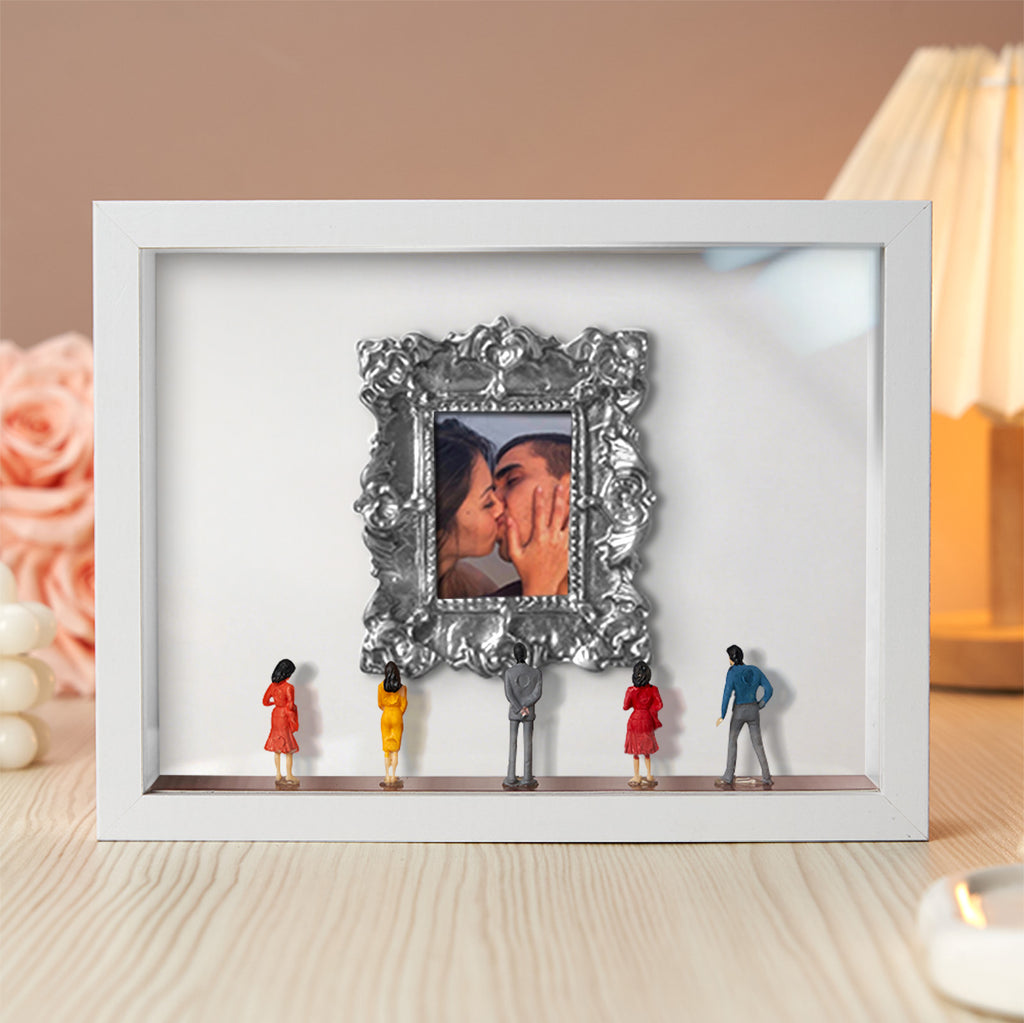 gifts for wife With Spot Lights : Museum of Us White Frame Personalized Couples Gift for Her Cute Miniature Museum Gifts deta