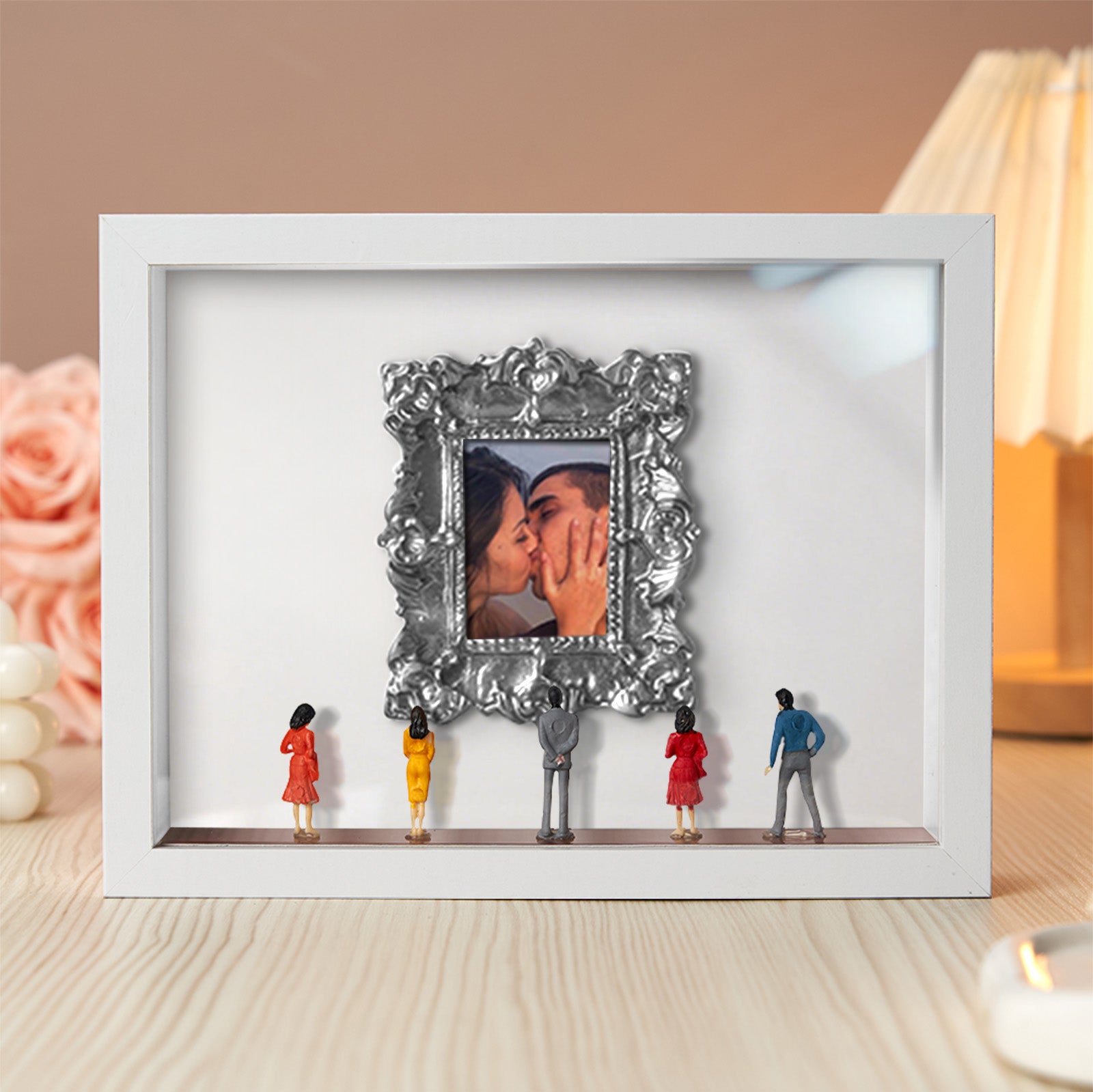 gifts for wife With Spot Lights : Museum of Us White Frame Personalized Couples Gift for Her Cute Miniature Museum Gifts deta