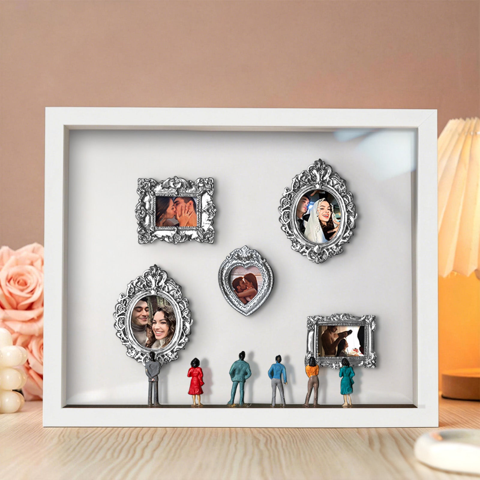 gifts for wife With Spot Lights : Museum of Us White Frame Personalized Couples Gift for Her Cute Miniature Museum Gifts deta