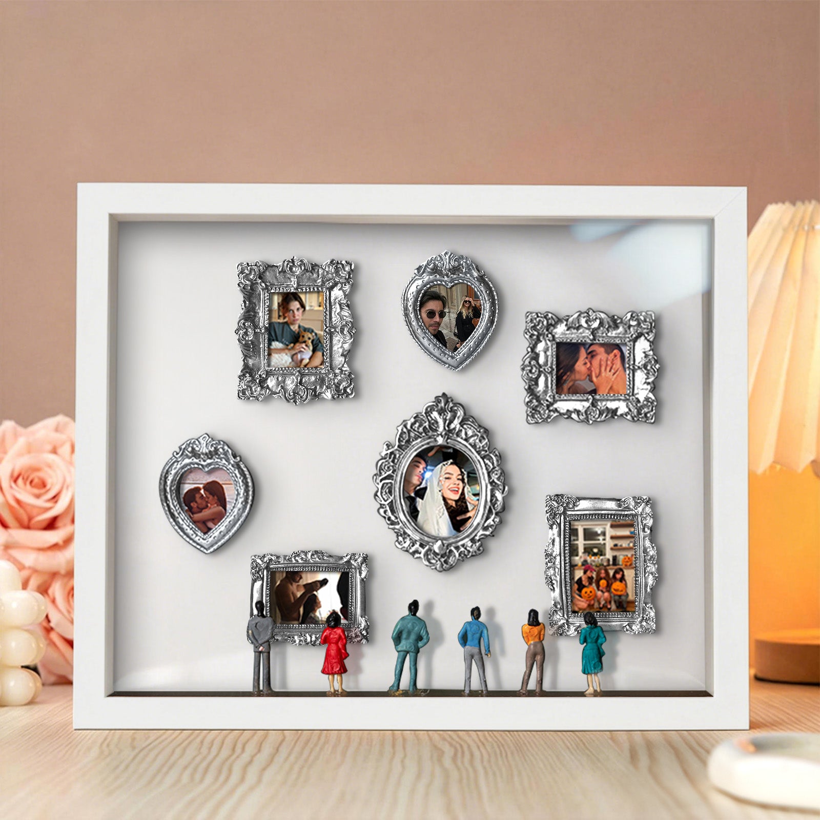 gifts for wife With Spot Lights : Museum of Us White Frame Personalized Couples Gift for Her Cute Miniature Museum Gifts deta