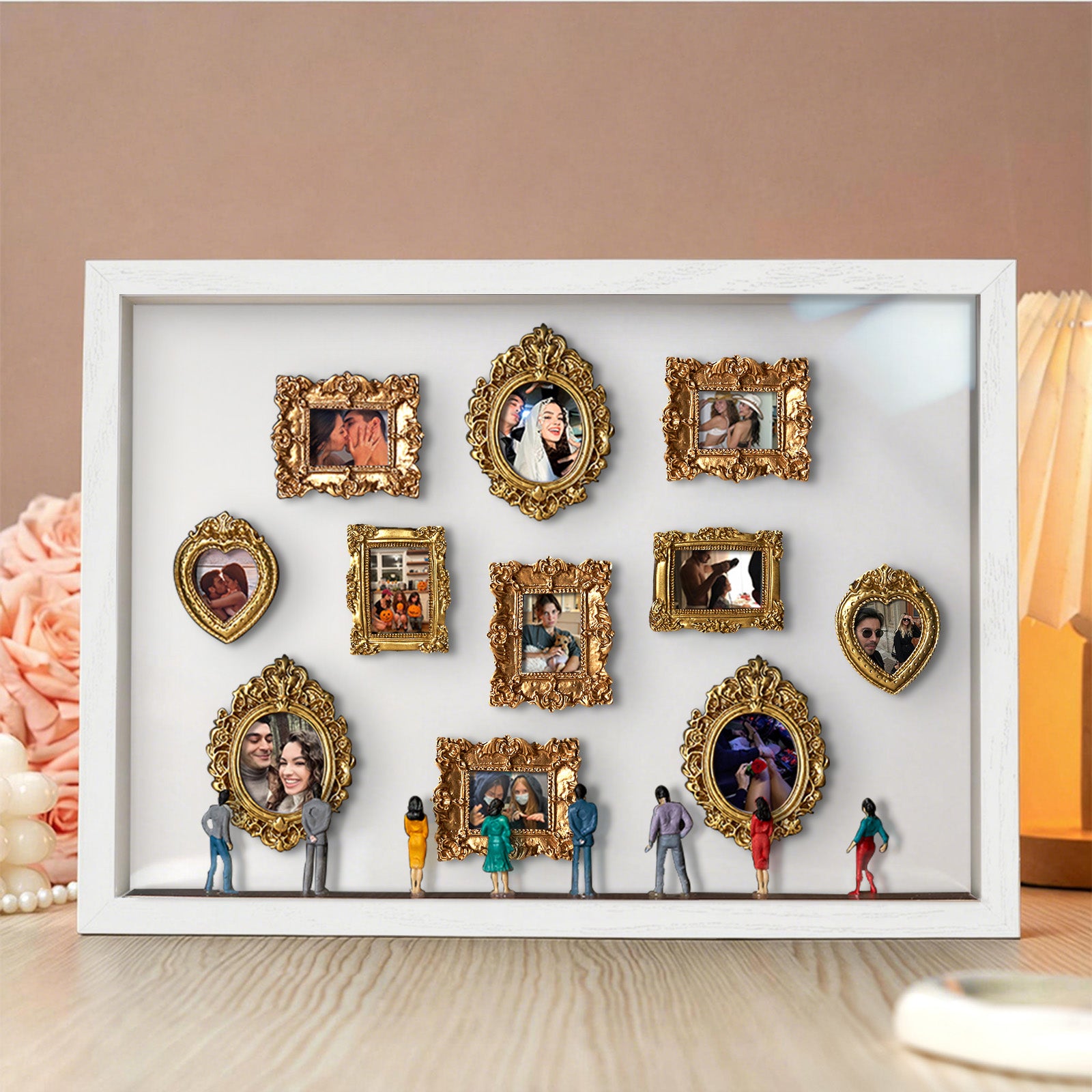 gifts for wife With Spot Lights : Museum of Us White Frame Personalized Couples Gift for Her Cute Miniature Museum Gifts deta