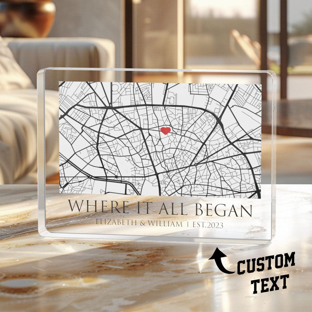 Personalized Text Display Engraved Acrylic Desk Plaque long distance gift
