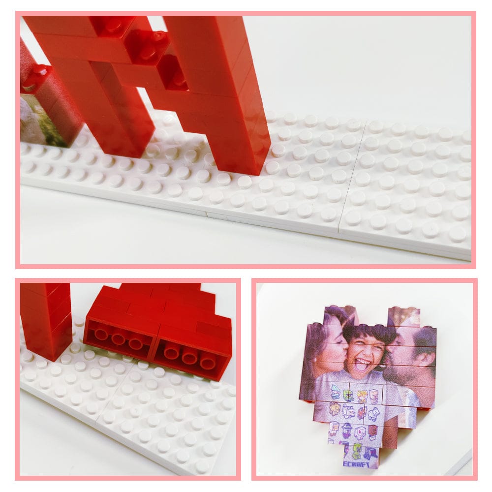 Build Our Best Memories Mother's Day Gifts for Mom - Personalized Photo Building Brick Puzzle Block with UV Print for Display & Family Fun