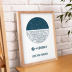 Wooden Desktop Display Personalized Song and Location Keepsake wedding gift